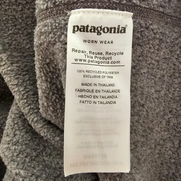 PATAGONIA Gray Worn Wear Men's Better 1/4 Zip Pullover Knit Fleece Sweater Sz L - Picture 10 of 15
